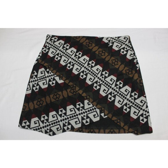 Zara women's Aztec print‎ faux wrap front mini tulip skirt M - Picture 4 of 12